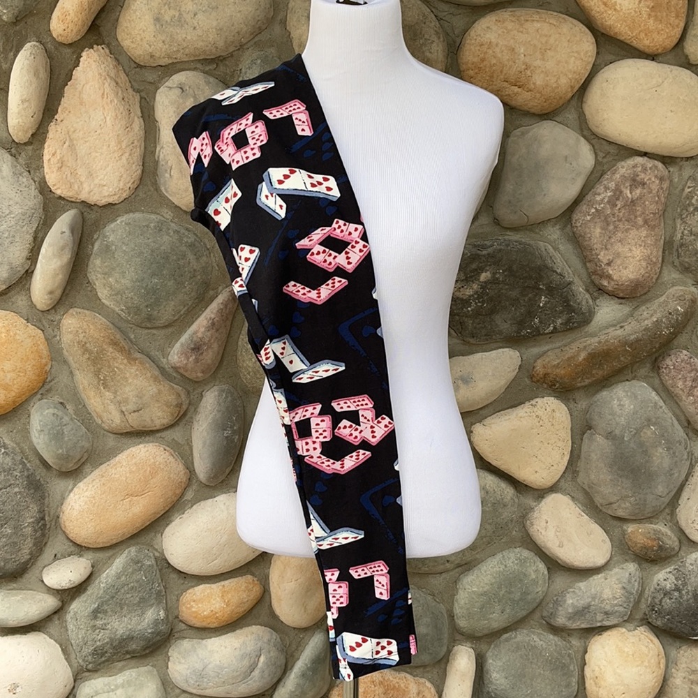 LuLaRoe OS One Size New Valentines Day Domino Heart Leggings NWT